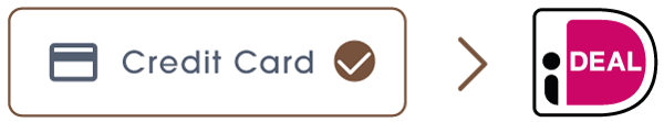 Selecteer “Credit Card” om hier direct via iDeal uw betaling te doen. Selecteer "Credit Card" om hier direct via iDeal uw betaling te doen.